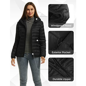 Wantdo Women's Ultra Light Down Jacket Warm Packable