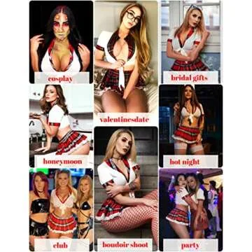 ADOME Sexy Lingerie Set for Women Two Piece Lingerie Outfits Lace Lingerie with Tie Top and Lingerie SkirtWhite M