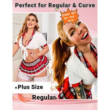 ADOME Sexy Lingerie Set for Women Two Piece Lingerie Outfits Lace Lingerie with Tie Top and Lingerie SkirtWhite M