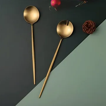 Zerophilo Salad Servers Stylish 18/10 Stainless Steel Set