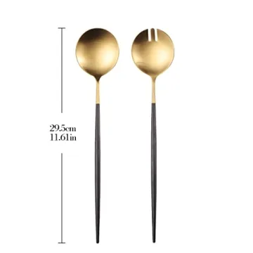 Zerophilo Salad Servers Stylish 18/10 Stainless Steel Set