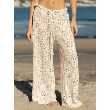 Stylish Saodimallsu Women's Crochet Beach Coverup Pants