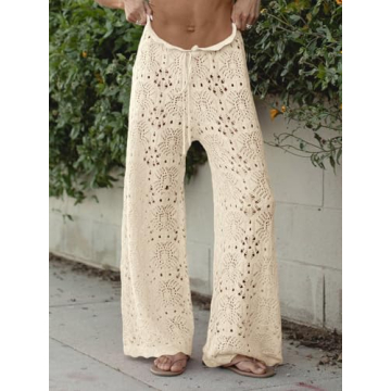 Stylish Saodimallsu Women's Crochet Beach Coverup Pants