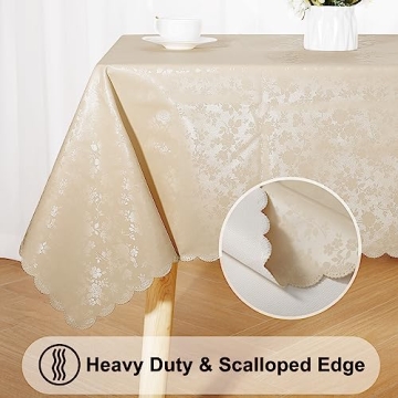 Smiry Square Table Cloth - Waterproof Vinyl Table Cover