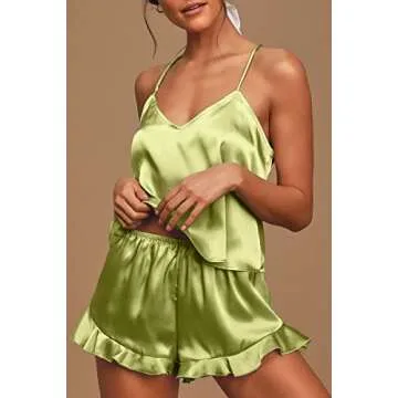 Luxurious CHYRII Silk Satin Ruffled Pajama Sets for Women
