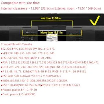 AzulySlec Music Stand for Sheet Music,Compatible with Yamaha PSR/YPT/KB/DGX Series,Includes 2 music book clip& Piano Keyboard Stickers for 37-88 Key Models