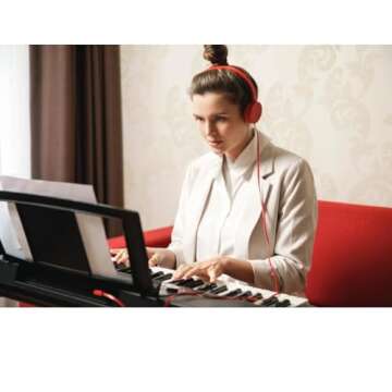 AzulySlec Music Stand for Sheet Music,Compatible with Yamaha PSR/YPT/KB/DGX Series,Includes 2 music book clip& Piano Keyboard Stickers for 37-88 Key Models