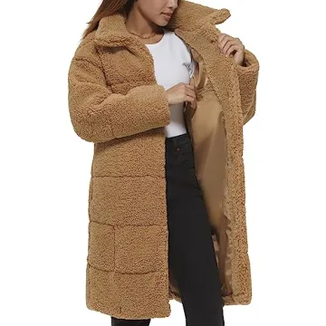 Levi's Women's Quilted Teddy Coat - Warm Stylish Sherpa Jacket