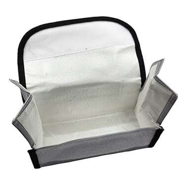 DerBlue 2pcs Fireproof Explosionproof Lipo Battery Safe Bag Lipo Battery Guard Safe Bag（185x75x60m...