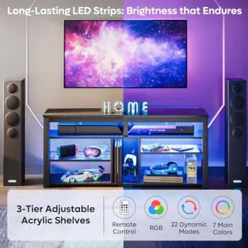 Bestier LED Tall TV Stand for Modern Living Rooms