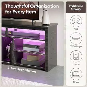 Bestier LED Tall TV Stand for Modern Living Rooms