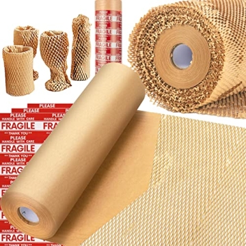 Honeycomb Packing Paper, MINHAO 15"x230' Eco Friendly Packing Paper for Moving Recyclable Honeycomb ...