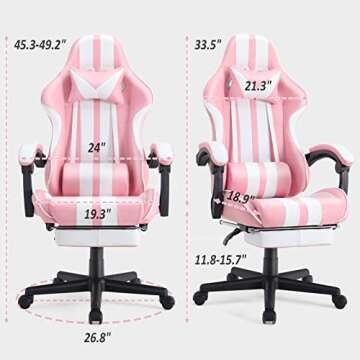 Ferghana Gaming Chairs with Footrest,Computer Game Chair,Massage Gaming Chairs,Christmas,Xmas Gift,P...