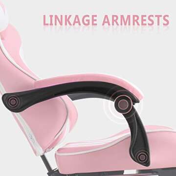 Ferghana Gaming Chairs with Footrest,Computer Game Chair,Massage Gaming Chairs,Christmas,Xmas Gift,PC Gaming Chairs for Adults Teens for Gaming Live Streaming Room(Pink,Racing Version)
