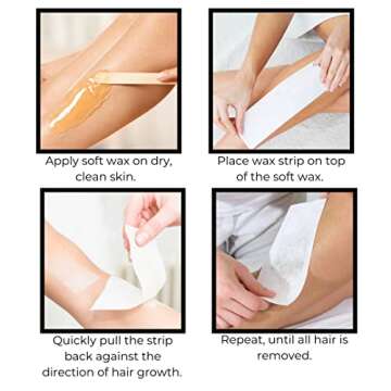 Omwah Beauty Professional Grade Facial and Body Non Woven Epilating Wax Strips Large 3 x 9 Hair Remo...