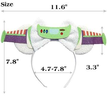 FACHPINT Green Ears for Boy, Mouse Ears Headband for Women Photo Props, Cute Halloween Mouse Ears for Theme Park Accessories