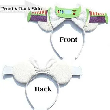 FACHPINT Green Ears for Boy, Mouse Ears Headband for Women Photo Props, Cute Halloween Mouse Ears for Theme Park Accessories