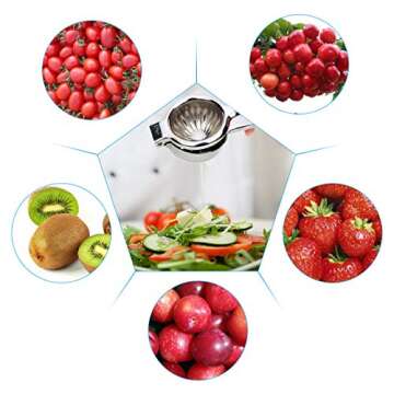 Lemon Squeezer Stainless Steel with Premium Quality Heavy Duty Solid Metal Squeezer Bowl - Large Manual Citrus Press Juicer and Lime Squeezer Stainless Steel - Durable Stainless (LUFU) Lemon Squeezer