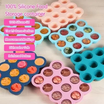HIWOOD Silicone Baby Food Freezer Tray for Homemade Purees