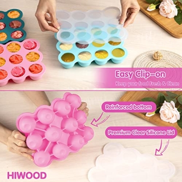 HIWOOD Silicone Baby Food Freezer Tray for Homemade Purees
