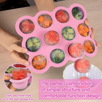 HIWOOD Silicone Baby Food Freezer Tray for Homemade Purees