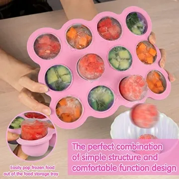 HIWOOD Silicone Baby Food Freezer Tray for Homemade Purees