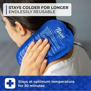 Thrive Reusable Gel Ice Packs for Injuries, Set of 2 – FSA HSA Approved Cold Compress for Knee, Shoulder, Ankle, Wrist, Neck, and Back Pain Relief – Soft & Flexible - Ice Pack