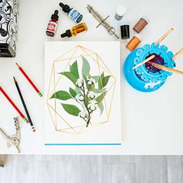 Paint Brush Cleaner Rinse Cup (All-in-One) Fine Art, Studio, Classroom | Brushes Holder & Silicone Cleaning System for Acrylic, Watercolor, and Water-Based Mediums