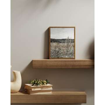 Wildflower Field Canvas Art - Rustic Decor 8x10