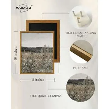 Wildflower Field Canvas Art - Rustic Decor 8x10