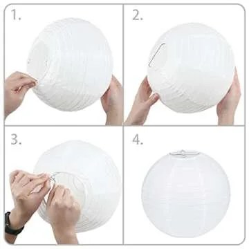 LIHAO 10PCS White Paper Lanterns Decorative Chinese Lanterns for Wedding Decor, Bridal, Baby Shower, Christmas, Birthday, Party Decorations, DIY Crafts(Size of 6”, 8”, 10” 12’’)
