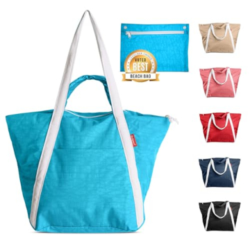 Bodysurf Beach Tote, Beach Bags Waterproof Sandproof, Medium Beach Bag, Travel Beach Bag with Zipper...