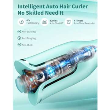 Goinsound Automatic Curling Iron Ceramic Hair Curler 1 Inch | Auto Self Rotating Easy Curling Wand A...