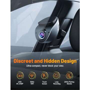 Affver Dash Cam 4K with Touch Screen, Built-in 5G WiFi, Free 64GB Card, Dash Camera for Cars with App, Car Camera, Dashcams for Cars, 24 Hours Parking Monitor, Night Vision, Loop Recording