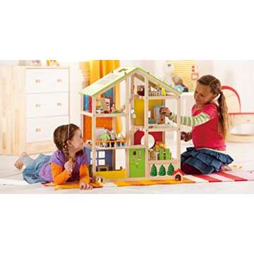 Hape All Season House Dollhouse - 3 Story Wooden Toy