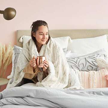 Peri Home Leopard Luxury Faux Fur Throw Blanket - Super Soft Fluffy Bedding Throw Blanket for Bedroo...