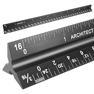 Soraco 12-Inch Architectural Scale Ruler - Durable Aluminum Triangular Engineer's Tool