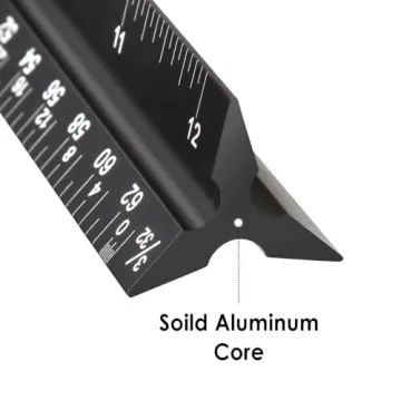 Durable 12" Aluminum Architectural Scale Ruler for Engineers