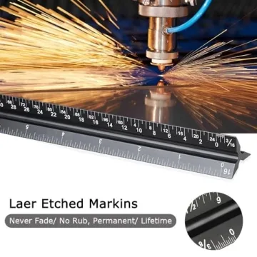 Durable 12" Aluminum Architectural Scale Ruler for Engineers