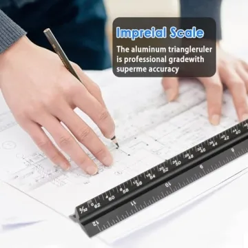 Durable 12" Aluminum Architectural Scale Ruler for Engineers