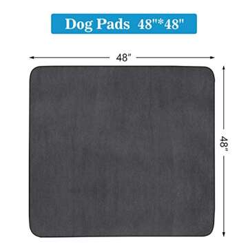 SIWA MARY Washable Pee Pads for Dogs, 48"x48" Reusable Pee Pads Non-Slip Dog Pee Pads Heavy Absorben...