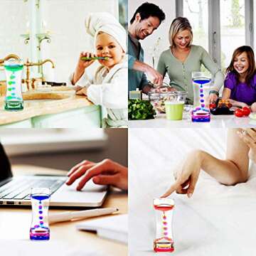 YUE MOTION Liquid Motion Bubbler - Calming Toys for Kids and Adults - Liquid Hourglass - Handheld Oil Timer - Sensory Toys for Christmas Stocking Stuffer