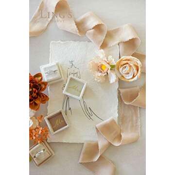 Ling's moment Terracotta Satin Ribbon,1.6Yd Orange Handmade Silk Ribbon,Fabric Ribbon Use for Gift Wrapping Wedding Floral Bouquets Party Decoration,Ribbons for Baby Shower Holiday Decor