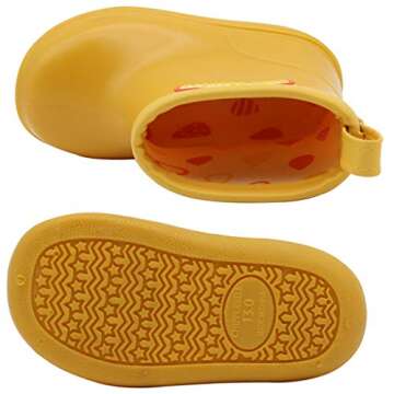 Toddler Rain Boots Baby Rain Boots Short rain Boots for Toddler Easy-on Lightweight and Waterproof