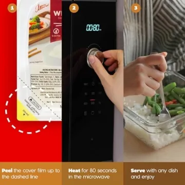 IRIS Instant White Rice Pack - Premium Sushi Rice Ready in 80 Seconds