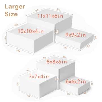 6 Pack Acrylic Display Boxes Cube Riser, Food Display Stands for Party Buffet Risers White Cake Stan...
