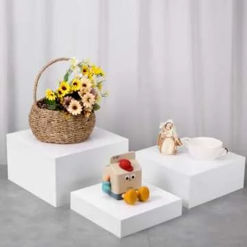 6 Pack Acrylic Display Boxes Cube Riser, Food Display Stands for Party Buffet Risers White Cake Stand Acrylic Square Food Display Set Dessert Table Display Nesting Riser Jewelry Display Holder