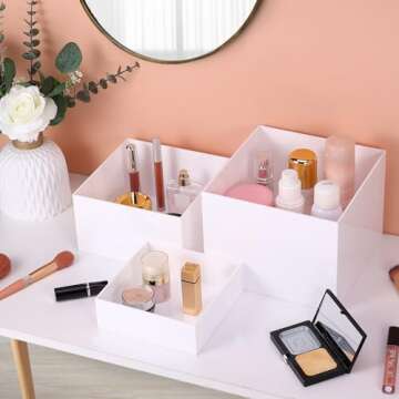 6 Pack Acrylic Display Boxes Cube Riser, Food Display Stands for Party Buffet Risers White Cake Stand Acrylic Square Food Display Set Dessert Table Display Nesting Riser Jewelry Display Holder