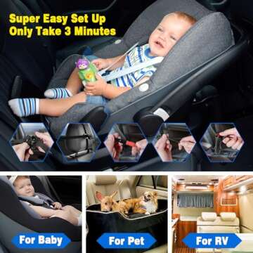 FEISIKE Baby Car Camera, 4.3'' Back Seat Baby Car Camera Mirror for Crystal Infrared Night Vision, 3...