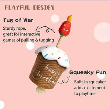 REQIHO Dog Birthday Cake Toy - Interactive Plush Fun